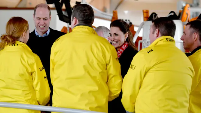 The couple were visiting the RNLI Mumbles Lifeboat Station, near Swansea in south Wales.