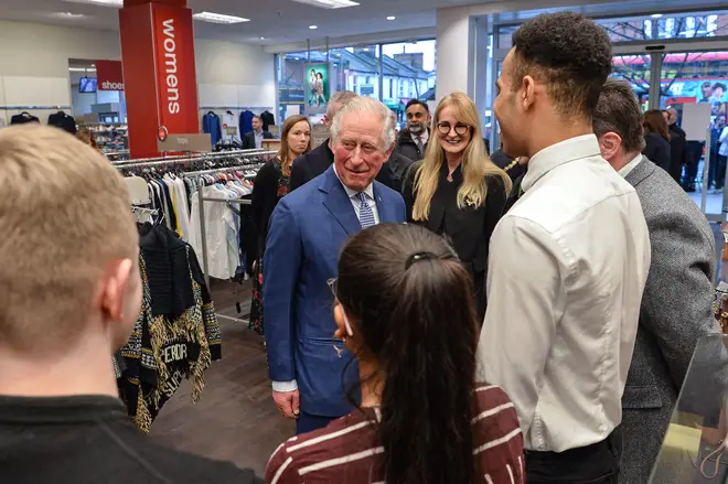 He met young people who have participated in the company's Get into Retail programme with The Prince's Trust on the shop floor in Tooting, south London