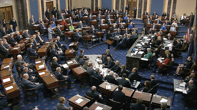 Senators voted to acquit Trump on both articles of impeachment