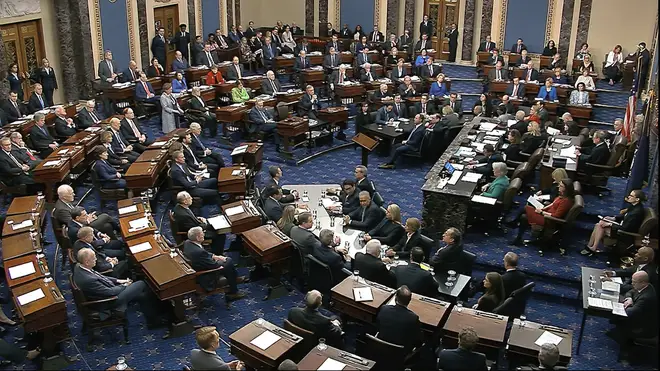 Senators voted to acquit Trump on both articles of impeachment