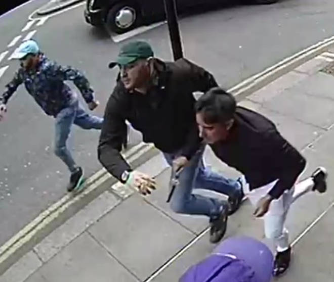 All three men were seen fleeing on foot following the attack