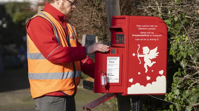 Royal Mail unveiled a special Valentine's Day postbox in the village of Lover
