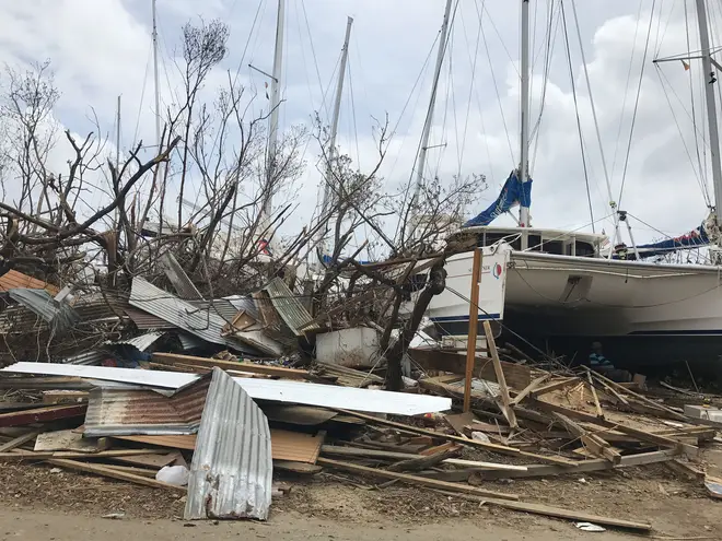 Some of the damage in Tortola in the British Virgin Islands after Hurricane Irma battered the region.