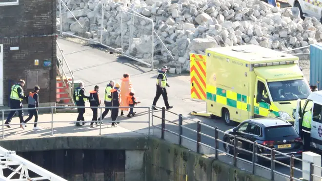 More migrants were treated before being taken to hospital in Dover