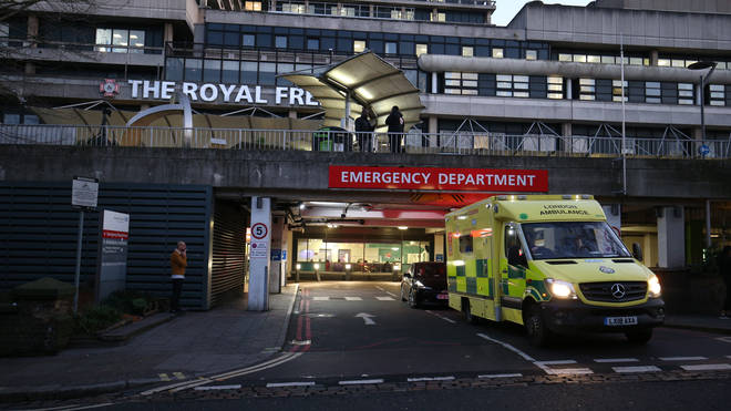 The patient has been transferred to a specialist NHS centre at The Royal Free Hospital, north London
