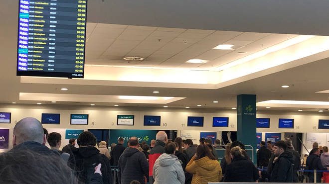 Dublin Airport, where multiple flights have been cancelled