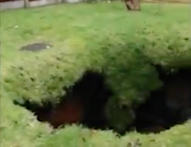 A huge sinkhole appeared in Rochdale due to Storm Ciara