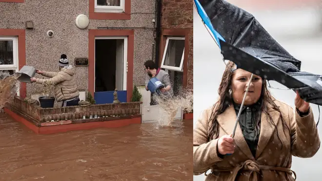 Heavy flooding hit parts of the UK as the storm developed