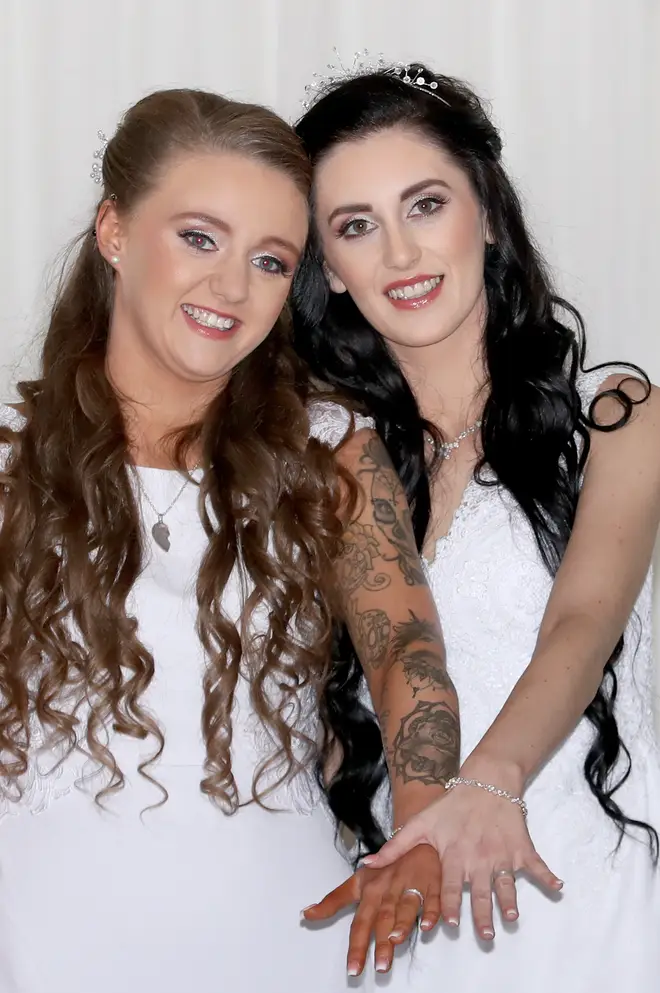 Robyn and Sharni said it was a complete coincidence for them to become NI's first same-sex married couple