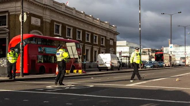 Police guard the scene of November's London Bridge terror attack