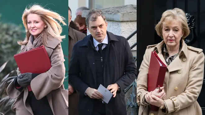 Esther McVey (l) Julian Smith, and Andrea Leadsom (r) have all lost their ministerial roles