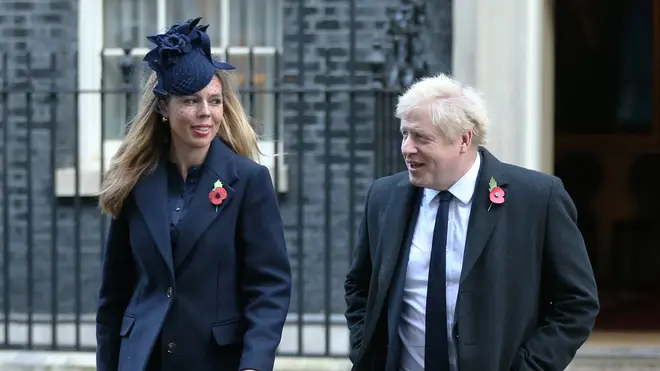 Mr Johnson and girlfriend Carrie Symonds pictured together