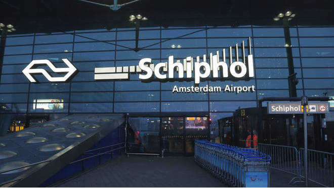 Mr Browning was forced to stand in a queue at Schipol Airport