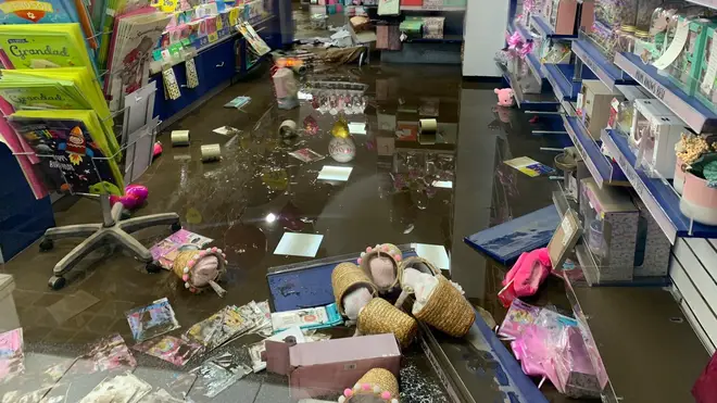 Card Factory in Pontypridd was damaged by flooding