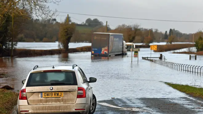 Motorists faced treacherous driving conditions with roads flooded around UK