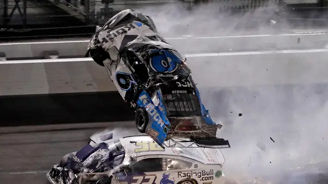 Ryan Newman's car was catapulted into the air during the horror smash
