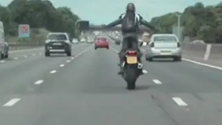 The reckless biker was jailed for eight months.