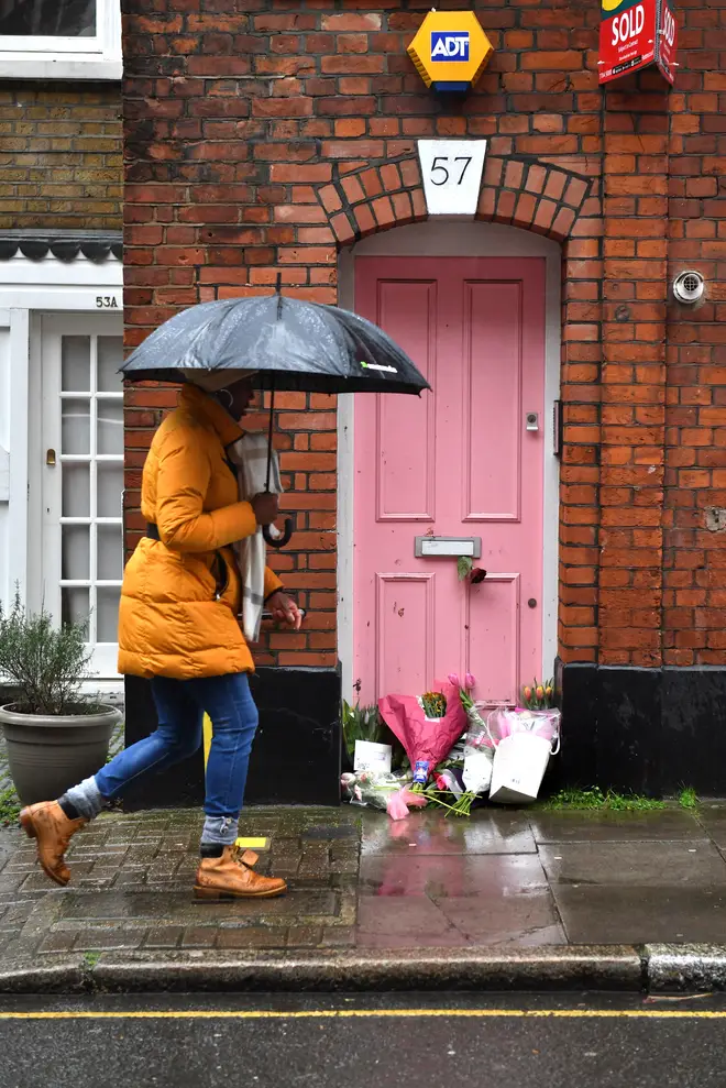 Tributes were left outside Flack's home
