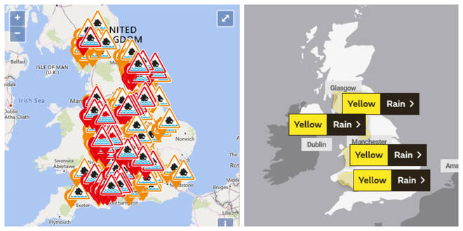 There are flood warnings across the UK