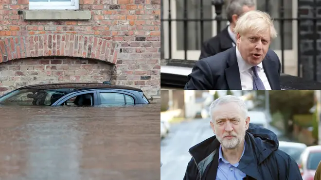 Labour leader Jeremy Corbyn has hit out at the Prime Minister over his response to the floods