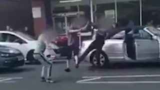 The road rage incident in Birmingham was caught on camera
