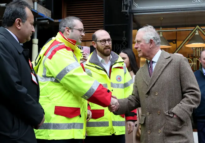 The Prince of Wales thanked emergency service workers