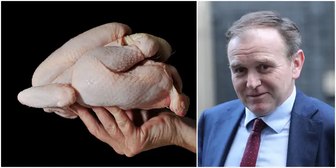 George Eustice has ruled out importing chlorinated chicken from the US