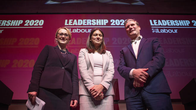The three Labour leadership candidates (l-r) Rebecca Long-Bailey, Lisa Nandy and Keir Starmer