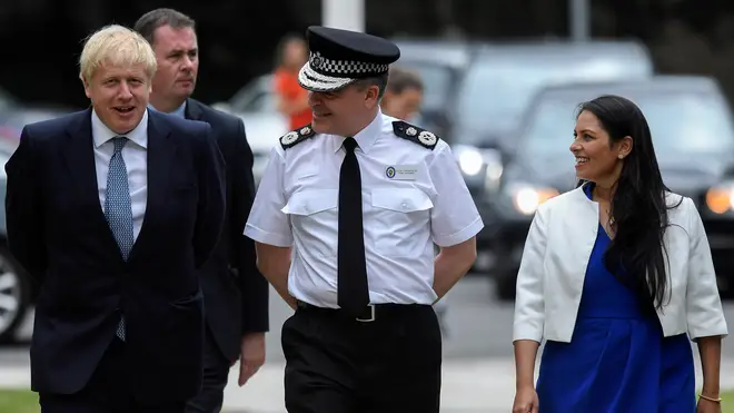 Prime Minister Boris Johnson and Home Secretary Priti Patel meet with Chief Constable of West Midlands Police Dave Thompson