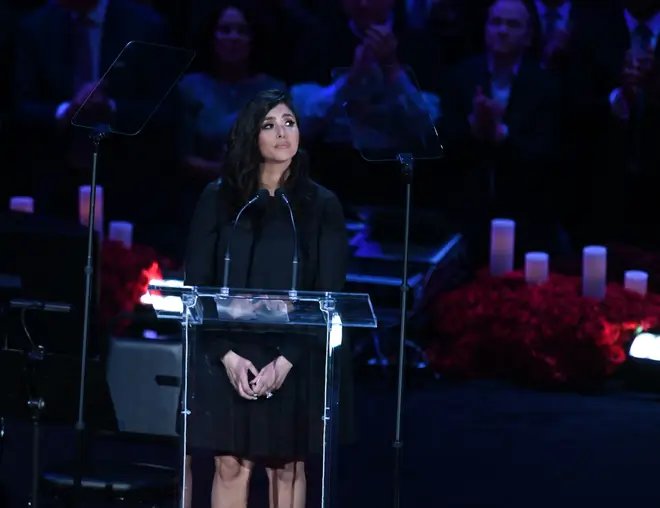 Vanessa spoke at a public memorial for her husband and daughter