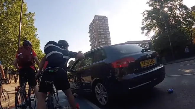 An Audi driver tried to ram the cyclists on a number of occasions