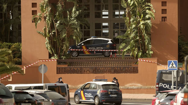 A police cordon has been set up at the hotel in Tenerife