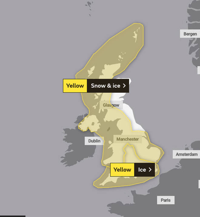 A yellow weather warning has been issued for much of the UK