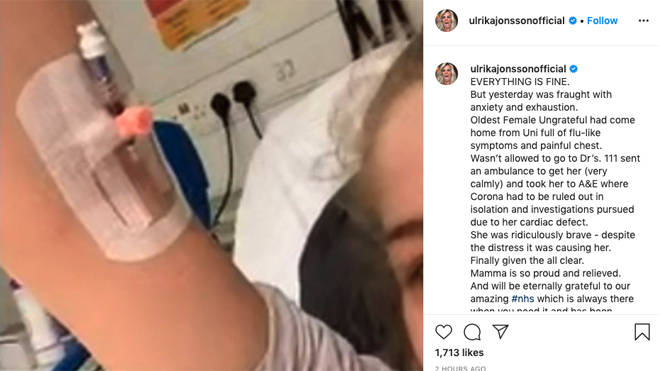 Ulrika Jonnson's daughter had to undergo coronavirus tests