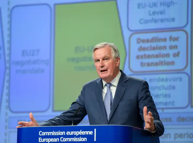 EU chief Brexit negotiator Michel Barnier updating press about negotiations with the UK