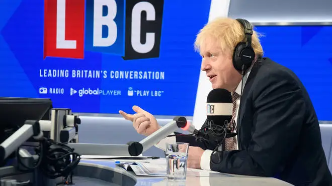 Boris Johnson in the LBC studio