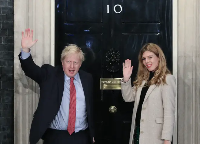 The PM announced his engagement and Carrie Symonds' pregnancy on Saturday