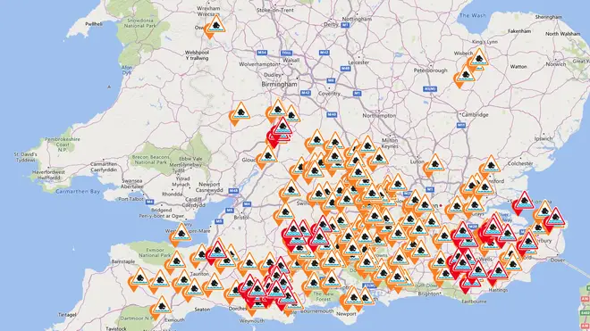 More than a hundred flood warnings and alerts are in place