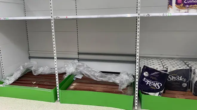 Pictures of empty supermarket shelves have flooded social media