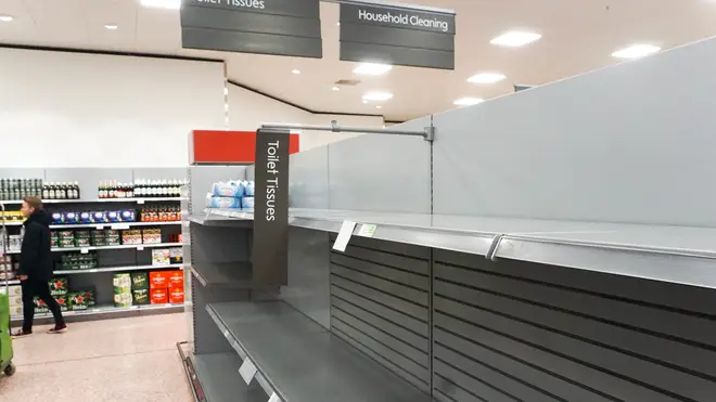 Shelves in some supermarkets were left empty after panic buying