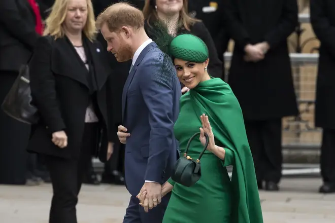 Harry and Meghan arrive for the service