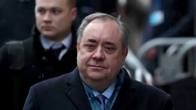 Former Scottish first minister Alex Salmond leaving the High Court in Edinburgh