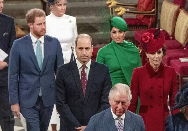 The couple walked behind the Duke and Duchess of Cambridge