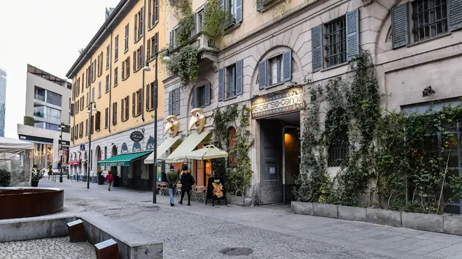 Deserted areas of the movida in Milan