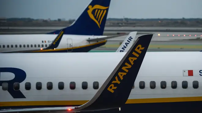 File photo: Irish budget airline Ryanair aircraft Boeing 737-800 at Barcelona international airport