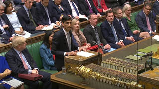 Rishi Sunak delivering the budget today