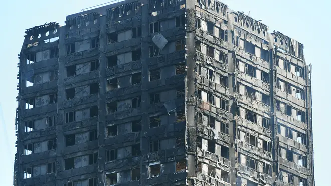The remains of the Grenfell Tower