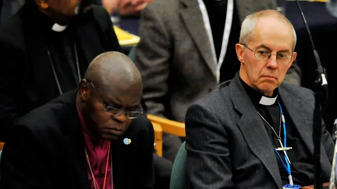 Archbishop of Canterbury the Most Rev Justin Welby (right) with the Archbishop of York Dr John Sentamu