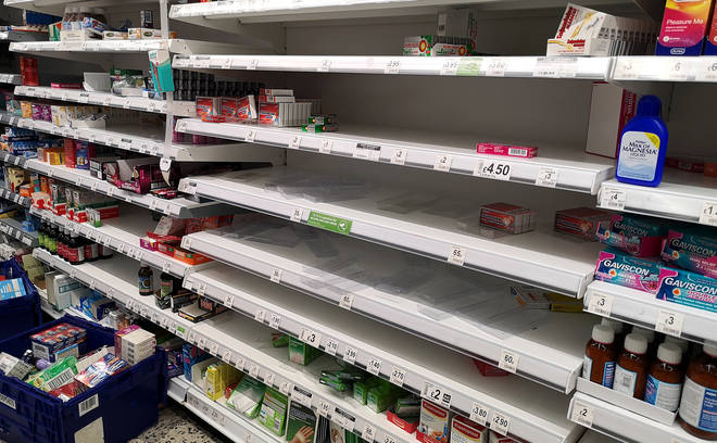 Many supermarket shelves have been empty