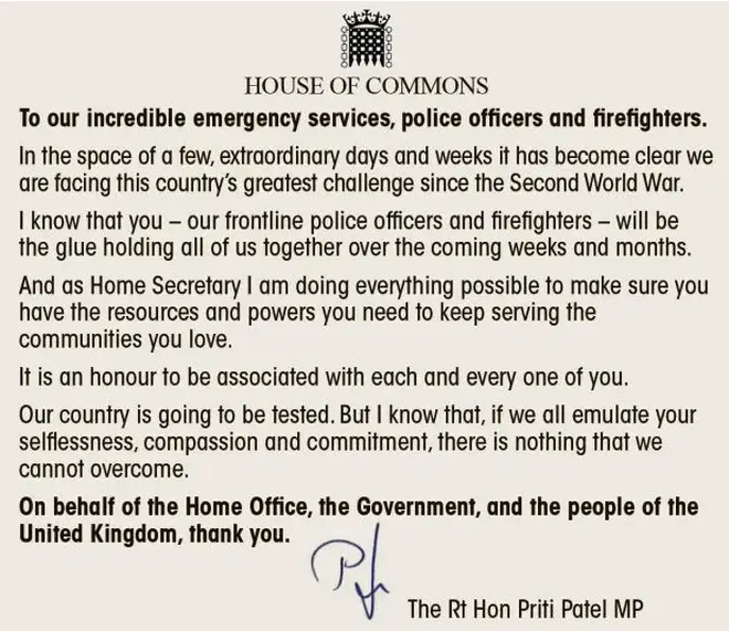 The Home Secretary wrote an open letter